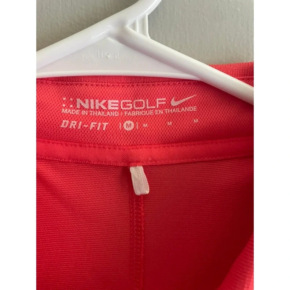 Nike Golf Dri-FIT Polo Shirt Women's Medium Pink Coral Athletic Golf Performance